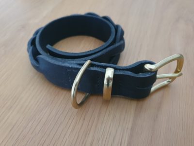 Collar Black Gold Braided 32mm